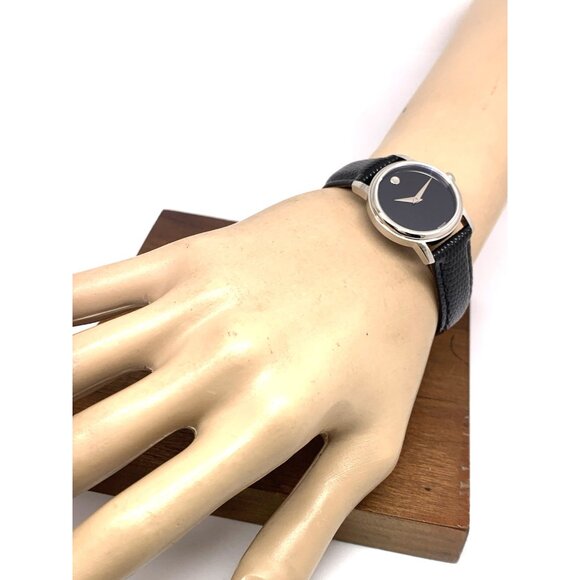 Movado Women\'s Watch 2100004 Museum Swiss Quartz Black Dial Leather Strap 27mm main image 5